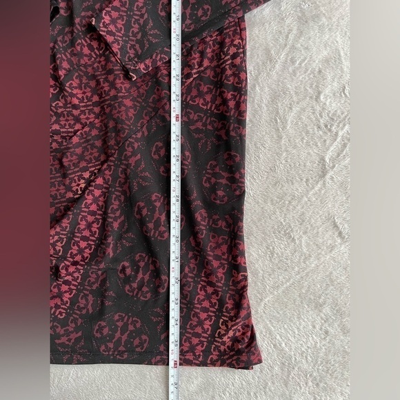 Bcbg Generation Womens  Dress Mock Neck Long Sleeve Black Red M - Picture 8 of 11